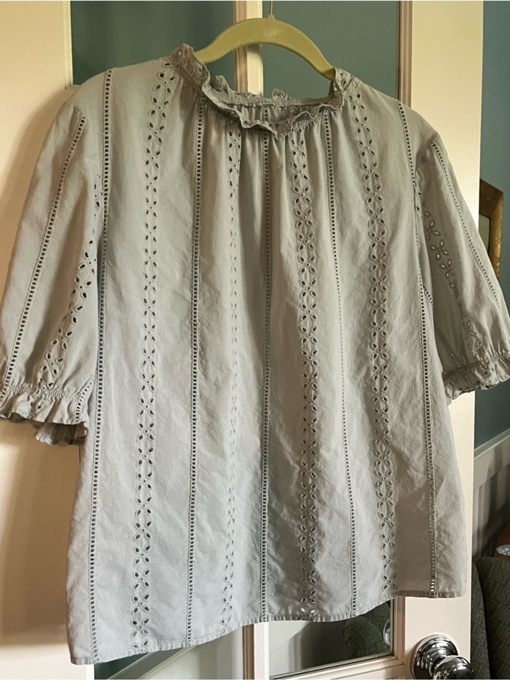 Romantic S cotton eyelet top girlhoodcore cottagecore unique blouse whimsical